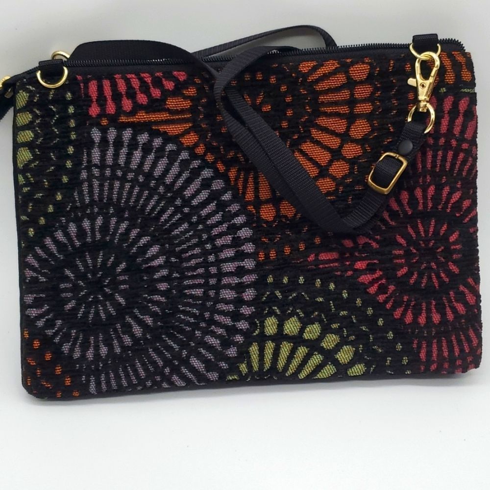 Danny K tapestry purse, red, orange and blue, like new